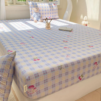 Green Floral Fitted Bed Sheet | Single, Queen, King