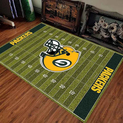 American Football Field Pattern Team Carpet Anti Slip Carpet Sports Fans HomeDecorationLiving Room Sofa Game RoomGreen Floor Mat