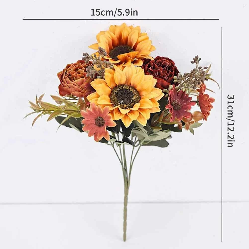 Simulated Flowers Autumn Sunflowers Sunflowers Wedding Home Fake Flowers Simulated Bouquet