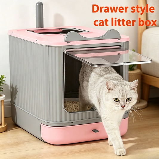 XL Enclosed Cat Litter Box, 4-in-1 Top Entry