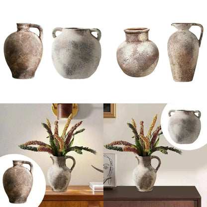 Ceramic Flower Vase Home Furnishing Birthday Gift Rustic Flower Arrangement for TV Cabinet Dining Room Bedroom Indoor Entryway