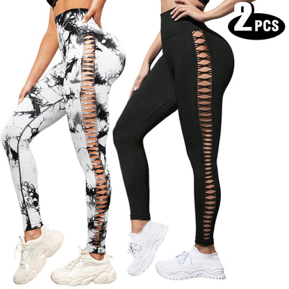 2-Pack Women’s High Waist Butt Lifting Seamless Yoga Leggings