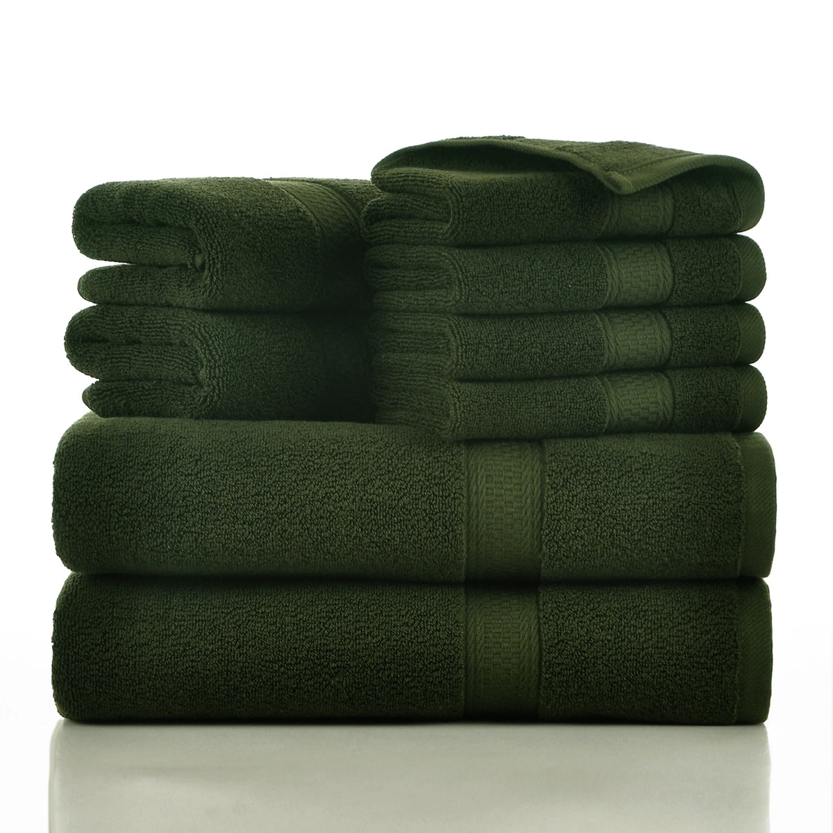 Towels 8 Piece Majestic Plush Luxury Towel Set, Cotton, Grey | Majestic - Bath Towel Set