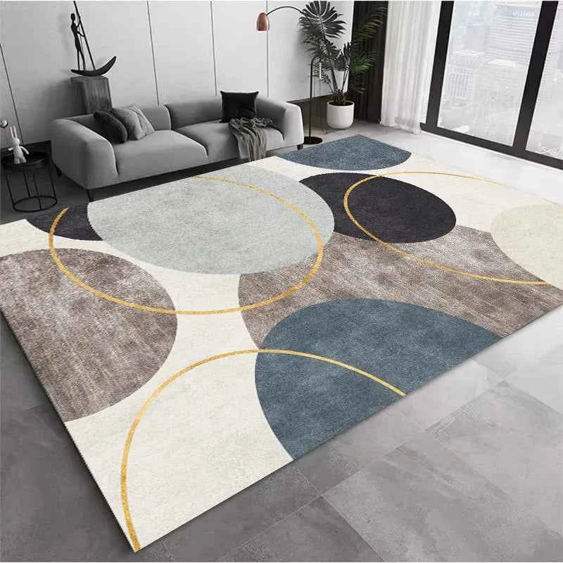 VIKAMA Nordic modern geometric large area anti-fouling crystal velvet carpet living room bedroom non-slip living room sofa Rugs