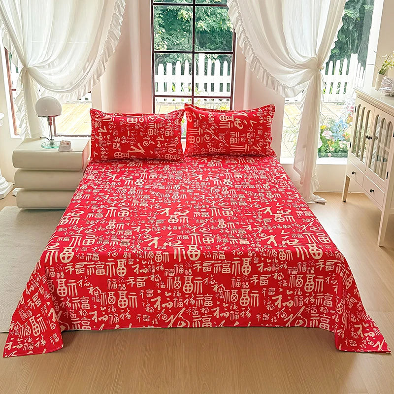 Floral Printed Flat Top Sheet | Single, Queen, King