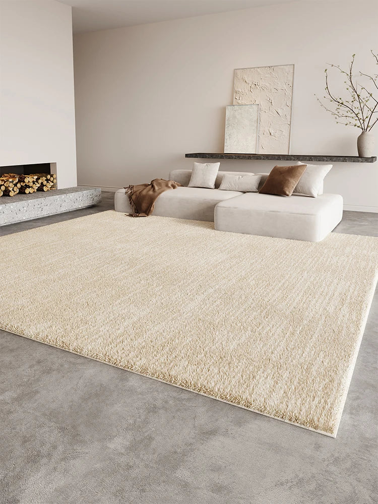 Fluffy Soft Cloakroom Rug Cream Style Living Room Decoration Line Carpet Large Area Rugs for Bedroom Home Thick Plush Floor Mat