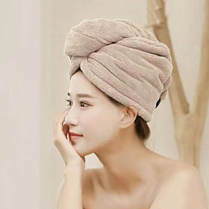 Women’s Quick-Dry Microfiber Hair Towel Turban — Shower Cap & Bath Hat
