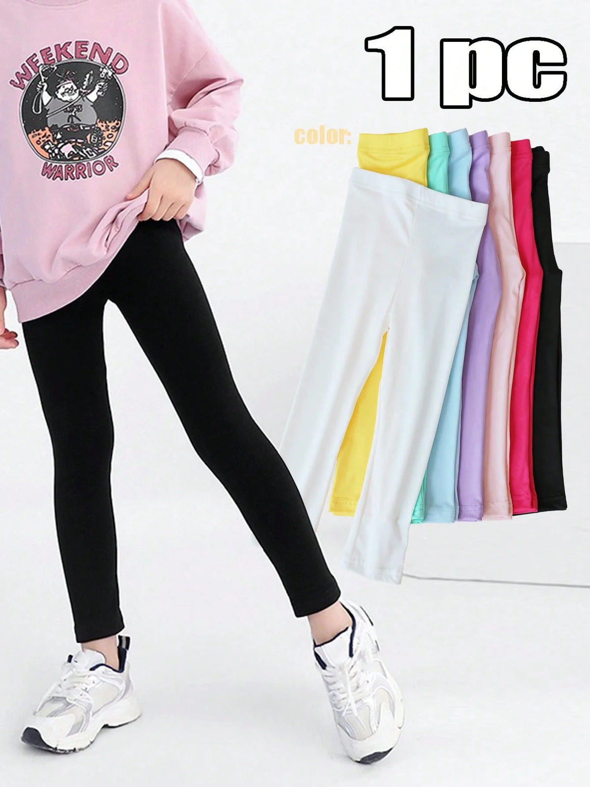 Girl Pants Soft Elastic Kids Leggings Candy Color Girls Skinny Pant Solid Color Trousers for Aged 2-12 Years Children Daily Wear