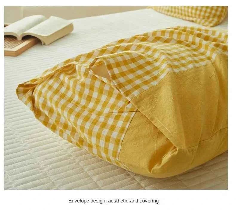 Pillowcase Envelope Style Plaid Couples Plain Ins 48x74cm 100% Pure Cotton Home Textile Household Bedroom Throw Pillow Case
