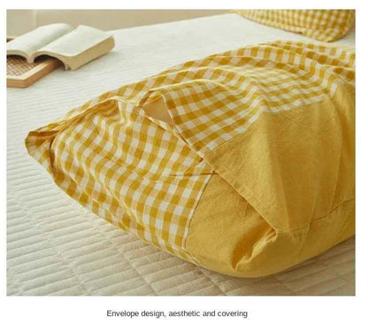 Pillowcase Envelope Style Plaid Couples Plain Ins 48x74cm 100% Pure Cotton Home Textile Household Bedroom Throw Pillow Case