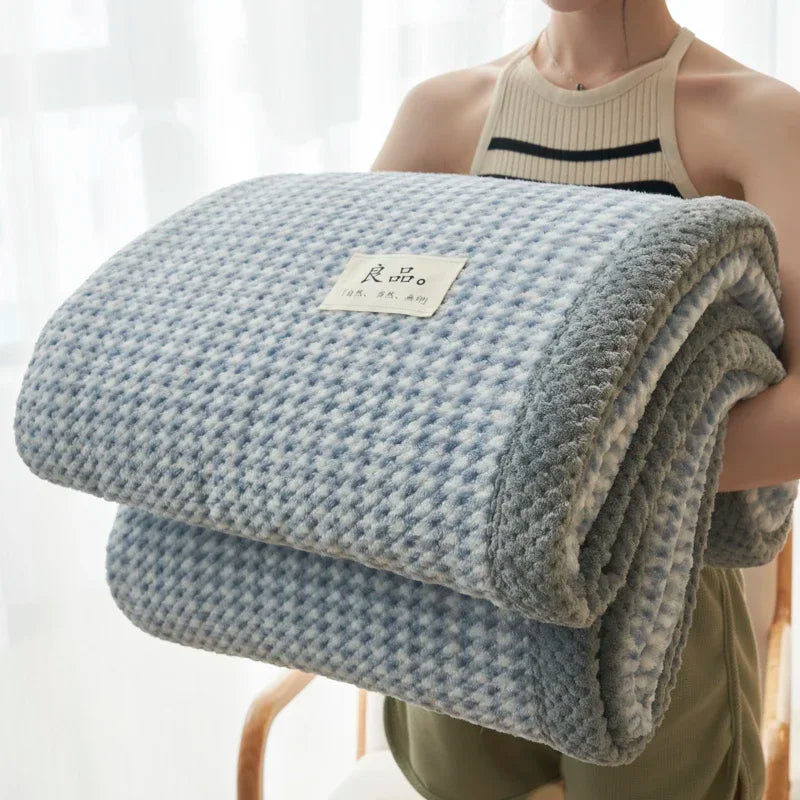 Knit Blanket Throw Soft Chenille Yarn Knitted Blanket Machine Washable Crochet Handmade Knit Throw Blanket for Couch Bed