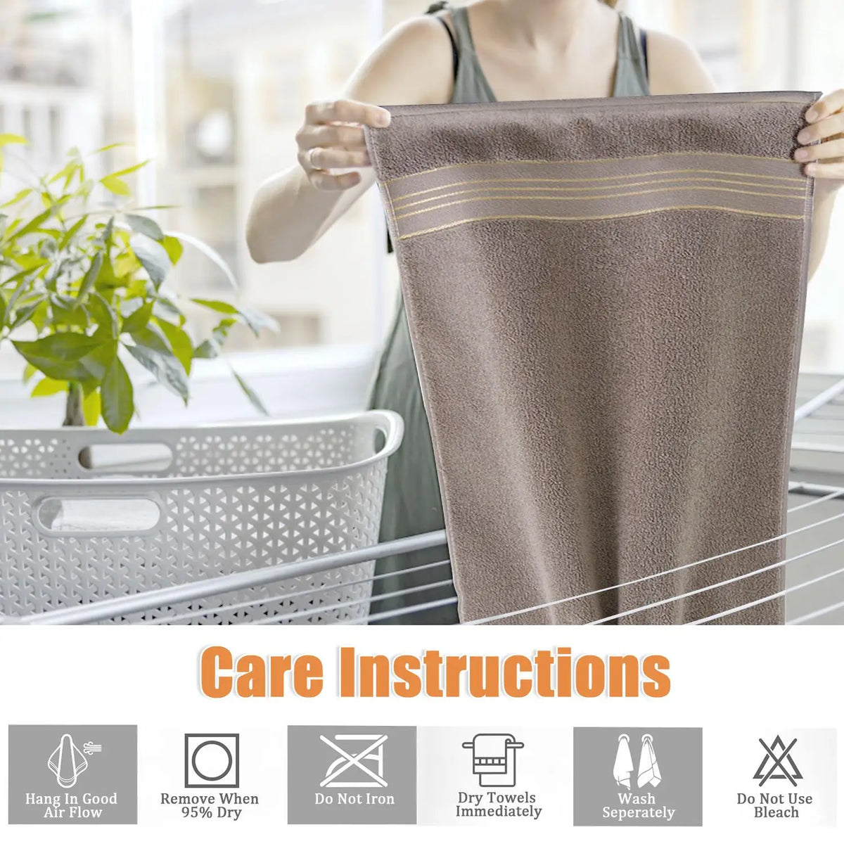 100% Pure Cotton Hand Towels Super Soft Fluffy Absorbent Quick Dry