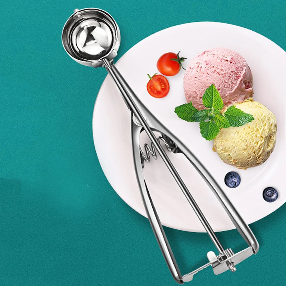 Ice Cream Scoop with Trigger Stainless Steel Cookie Scoop for Baking Fruit Cookie Dough Cupcake