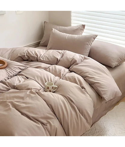 Solid Cotton Bedding Set | Duvet Cover & Sheet