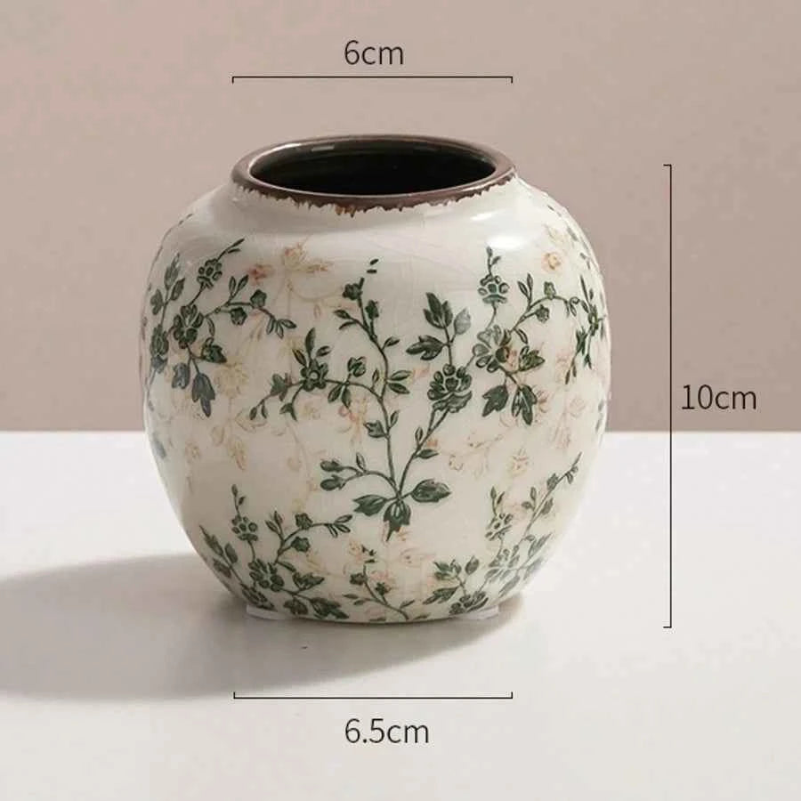 Ice Crackle Ceramic Vase Handmade Vase Bohemian Art Home Decoration Suitable Fresh/Dry Flower Display For Living Rooms Offices
