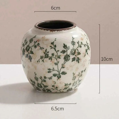 Ice Crackle Ceramic Vase Handmade Vase Bohemian Art Home Decoration Suitable Fresh/Dry Flower Display For Living Rooms Offices