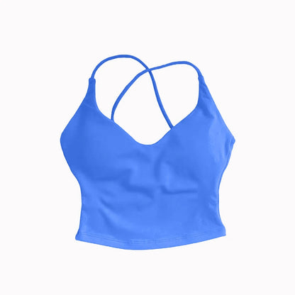 Dynamic Strappy Push-Up Fitness Tank Top — Back Cross Sports Bra