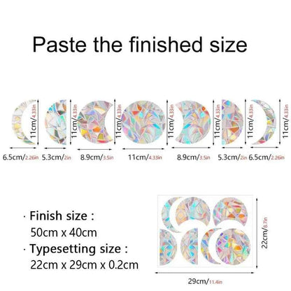 29 Stylels Rainbow Maker Sun Catcher Wall Stickers Cat Bird Star Mushroom Moon Sun DIY Window Glass Electrostatic Prisms Sticker