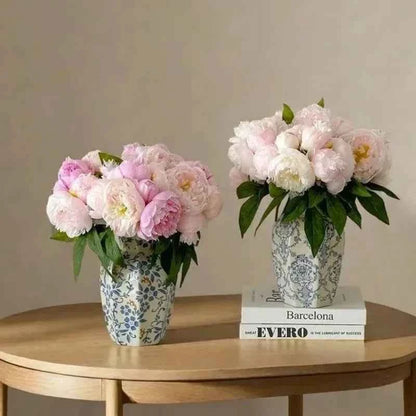 1PCS  New Chinese Hand-Painted Blue and White Porcelain Vase Arrangement Decor for Living Room Dining Room Entryway