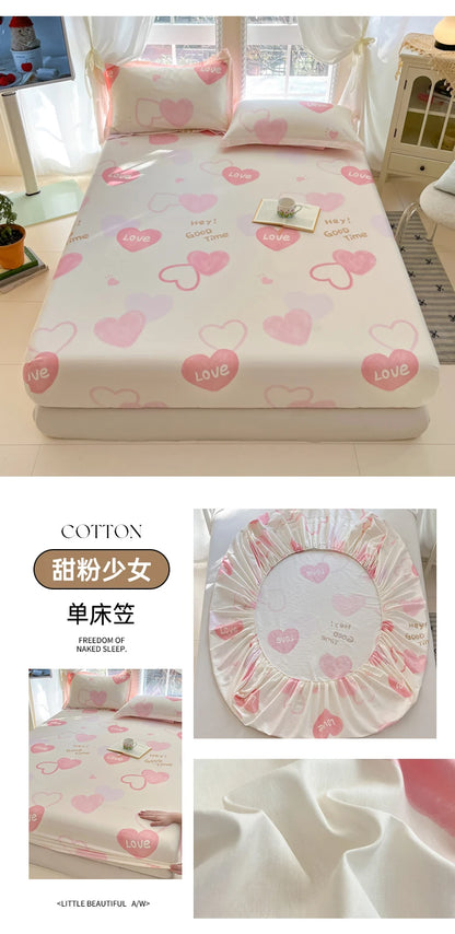 Fashion Flower Print Fitted Sheet, 100% Cotton