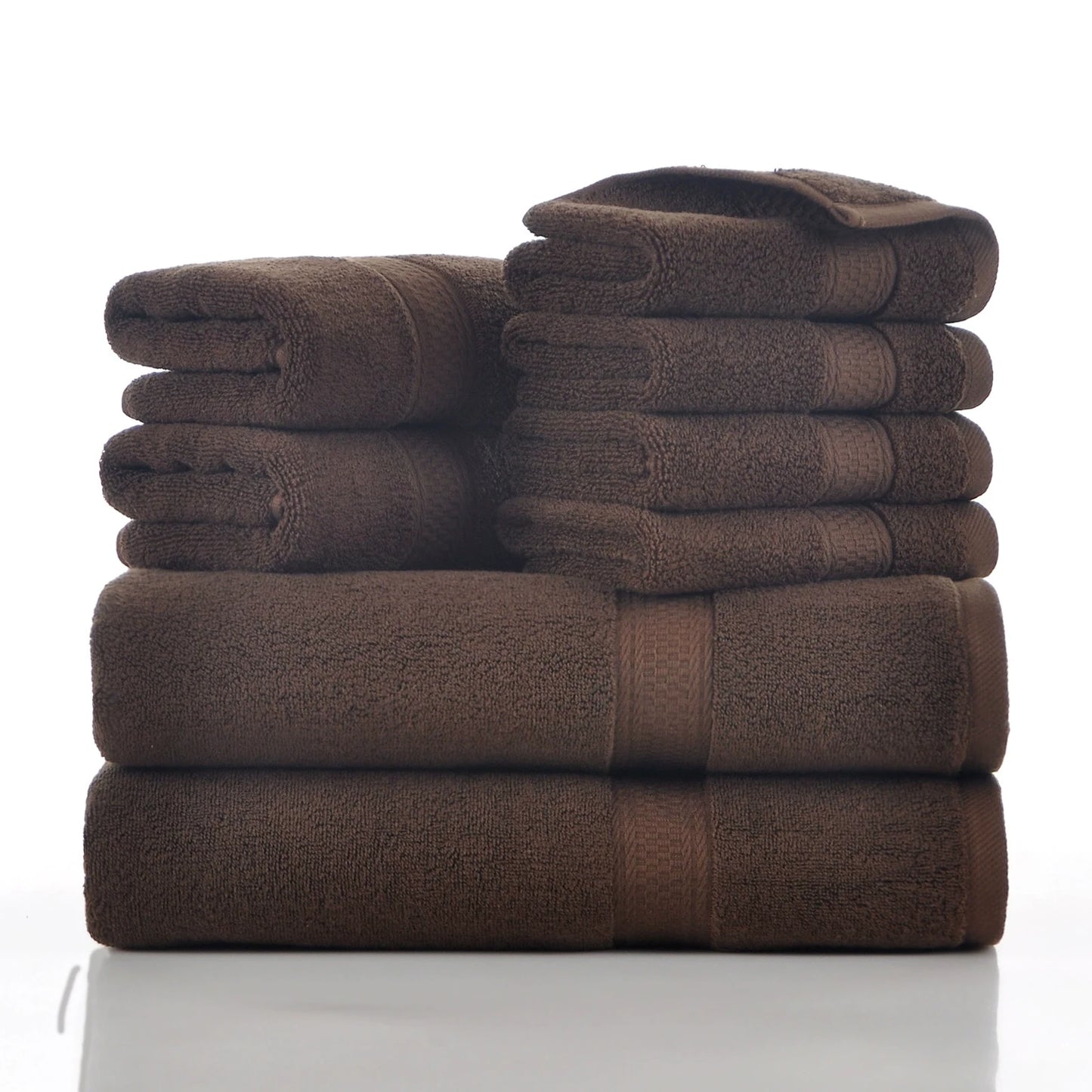 Towels 8 Piece Majestic Plush Luxury Towel Set, Cotton, Grey | Majestic - Bath Towel Set