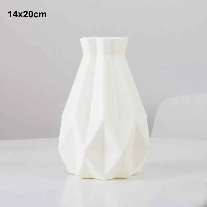 Plastic Flower Modern Vase Decoration Home Nordic Style Vase Imitation Ceramic Flower Pot Decoration Vases for Flowers