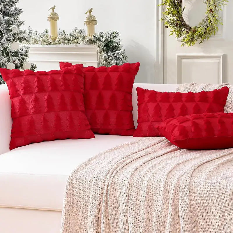 Christmas Decorative Pillow Cover, White, Holiday Decor