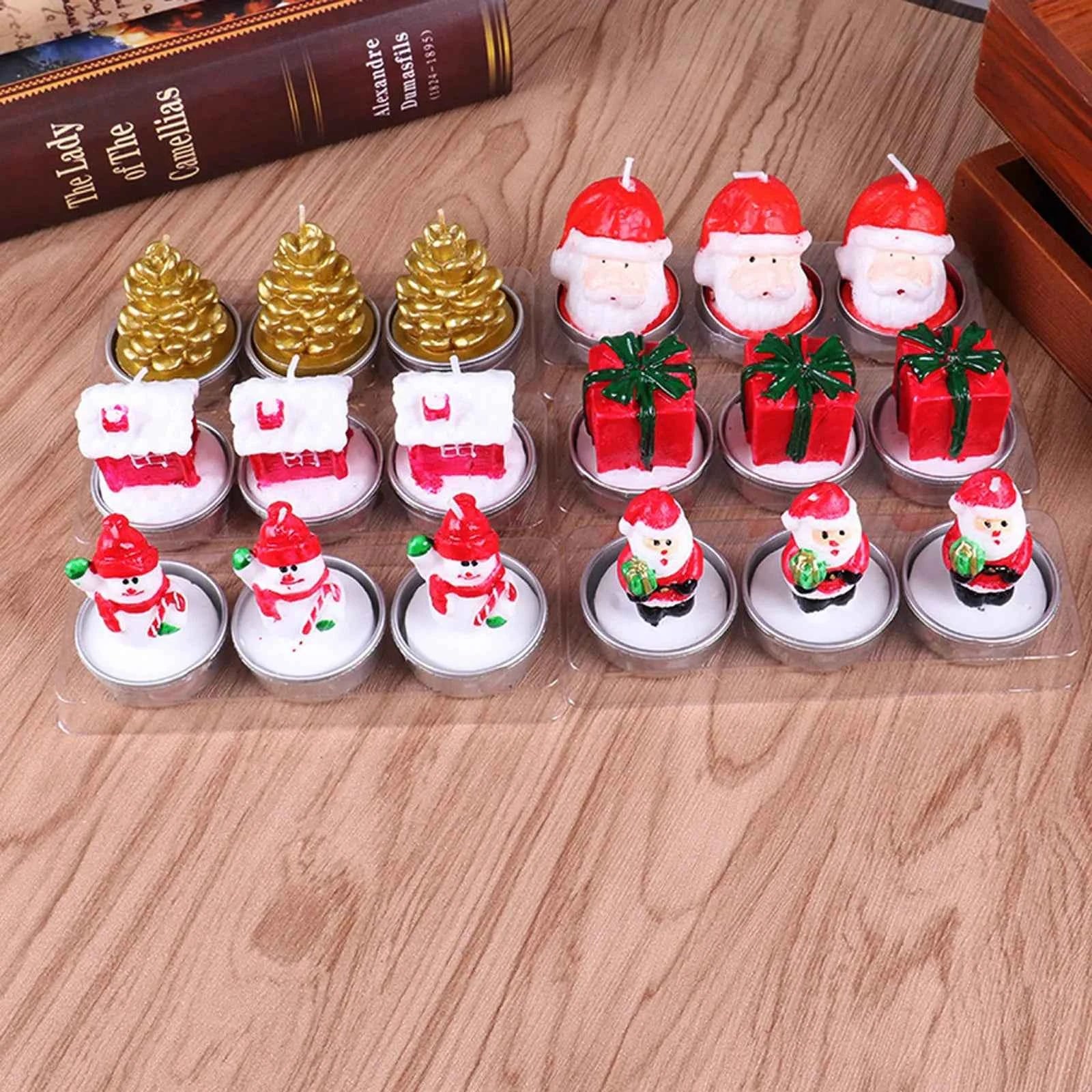 Christmas Tree Scented Candle Handmade Santa Claus Cute Soy Wax Candles Snowman Wedding Candles Home Decoration Party Xmas Gifts