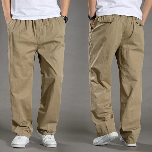 Pantalon de jogging cargo en coton pour homme — Pantalon de survêtement utilitaire à taille élastique
