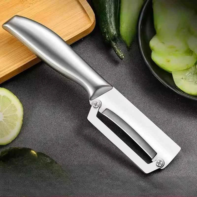1PC Stainless Steel Flat Edge Peeler Potato Peeler Slicer Knife Watermelon/Melon Grater Kitchen Multi-Purpose Tool