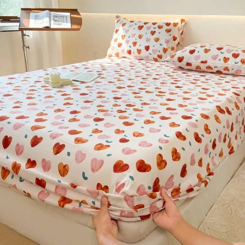 Floral Print Fitted Sheet, Elastic Edge, Queen/King