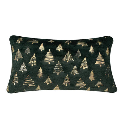 Christmas Foil Print Decorative Cushion Cover Plush Soft Pillowcases for Living Room, Sofa and Bedroom, 30x50 Throw Pillow Cover