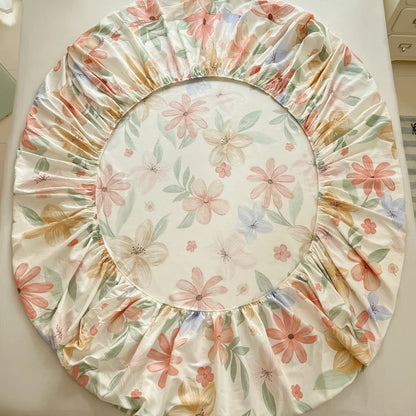 Fashion Flower Print Fitted Sheet, 100% Cotton