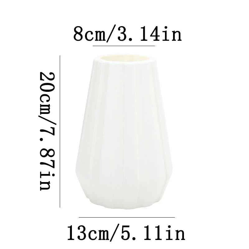 Creative Fashion Flower Vase Imitation Ceramic Plastic Flower Pot Nordic Style Modern Flower Arrangement Container Home Ornament