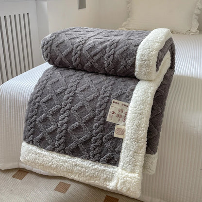 Warm Insulated Plain Milk Fleece Blanket Universal Couch Cover Multiple Sizes Option