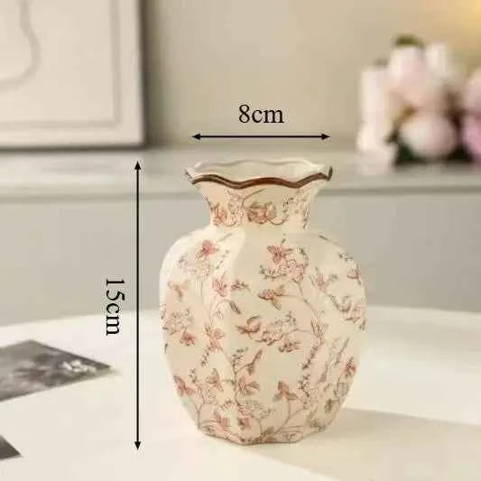 New Chinese Retro Blue and White Porcelain Vase, A Fresh and Elegant Living Room Floral Decoration Ornament Vases