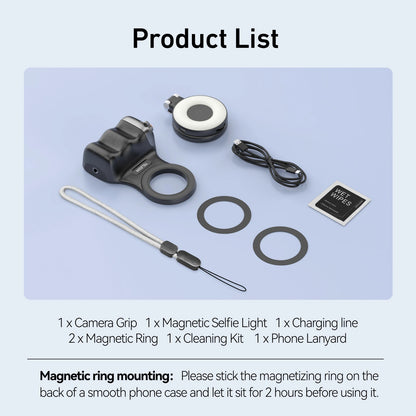 TELESIN Fun Shot Magnetic Phone Grip 2 – MagSafe, DSLR Controls, Wireless Remote, iPhone & Android