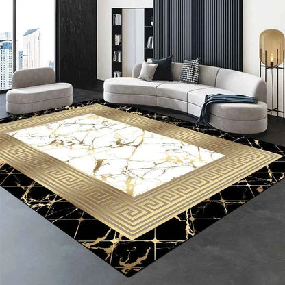 Modern Golden Luxury Carpet Large Living Room Decoration Home Rugs Non-slip Bedroom Mat Customizable Coffee Table Lounge Rugs