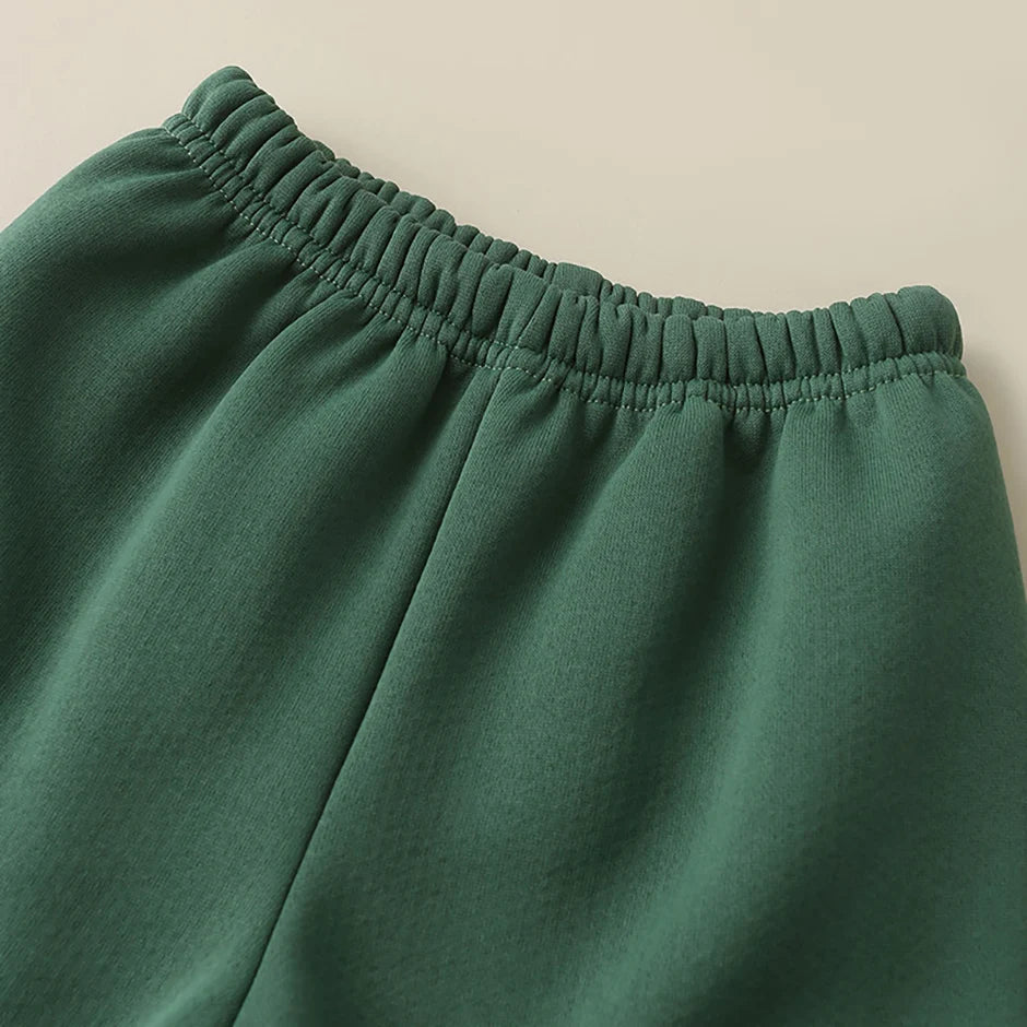 Autumn And Winter Children's Plush Warm Sports Casual Pants For Boys And Girls Solid Color Fashion Thick Windproof Harun Pants