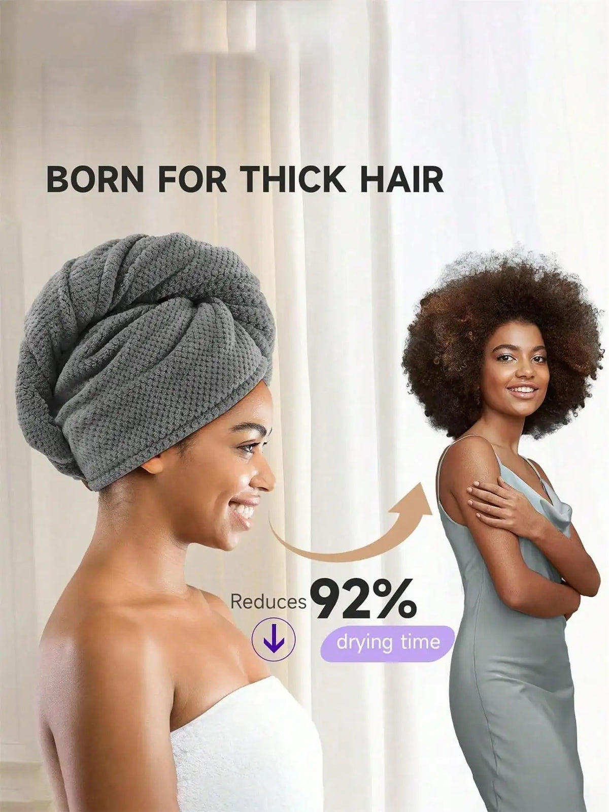 1pc Microfiber Hair Towel, Soft Quick Dry Hair Wrap, Minimalist Solid Color