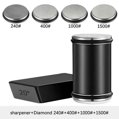 Rolling Knife Sharpener Double Sided Diamond Sharpening Stone 15/20° Degree Magnetic Angle Roller Sharpening for Kitchen Knives