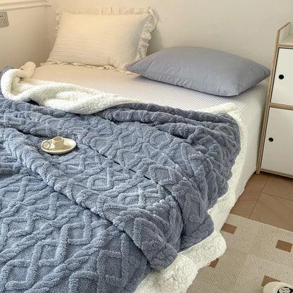 Warm Insulated Plain Milk Fleece Blanket Universal Couch Cover Multiple Sizes Option