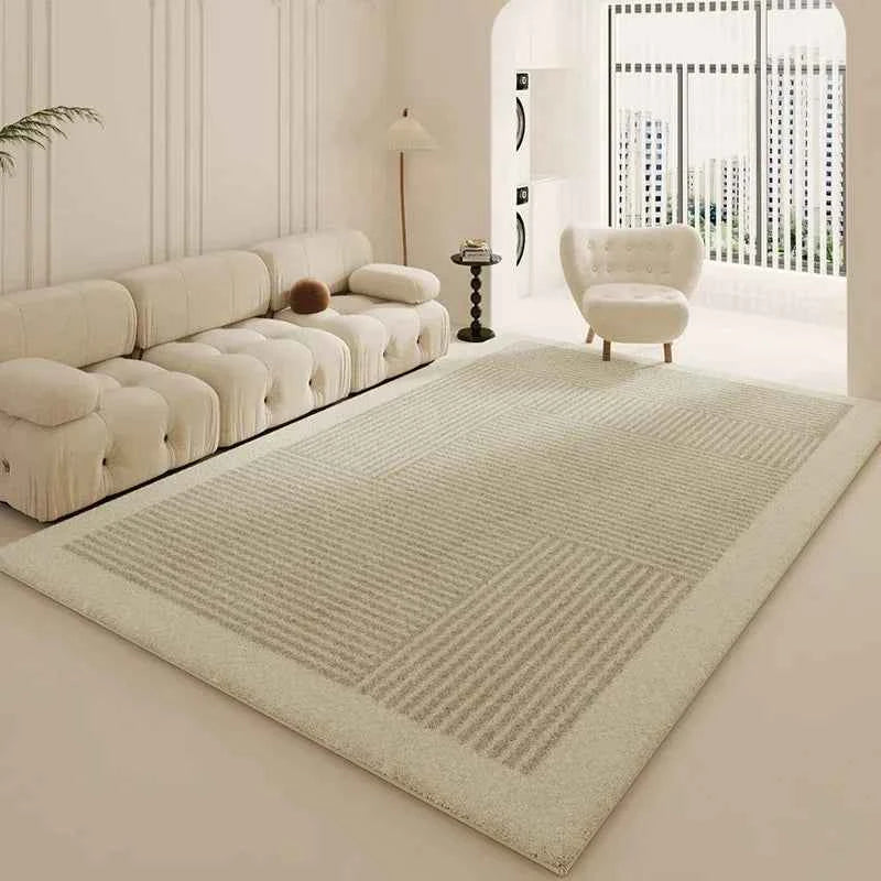 Wabi-sabi Style Carpets for Living Room White Bedroom Decor Plush Carpet Modern Thickened Minimalist Rug Fluffy Soft Bedside Mat