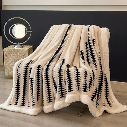 Blanket New Thickened Cloud-feel Fleece Double-layer  Plush Winter Wool Knee Nap Four Seasons Blankets for Sofas Sleeping