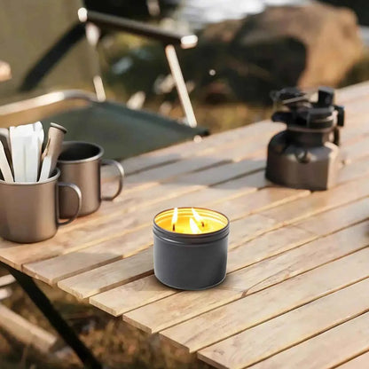 Long Burning Candles Wax Candle with Jar 36 Hours Long Burning 3-Wick Lamp for Home Outdoor Activities Survival Fishing