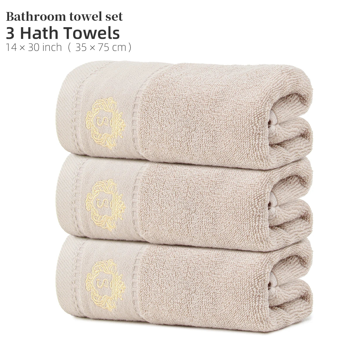 3 Pure Cotton Hair Drying Towels, 100% Cotton, Quick-Drying, Absorbent, Hair