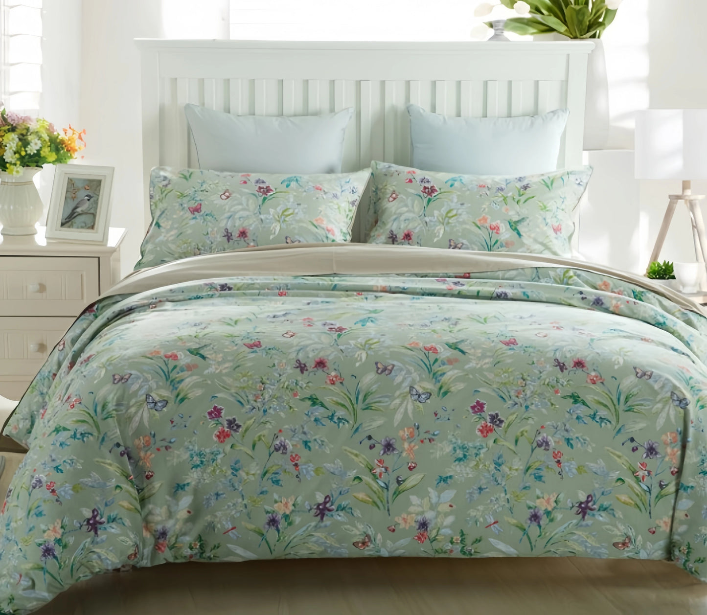 Duvet Cover Pillowcases Set,  600 TC, 100% Egyptian Cotton,  Printed and Solid Colors, US, UK Size,  Customize