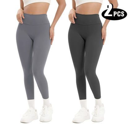 2-Pack Women’s High Waist Butt Lifting Seamless Yoga Leggings