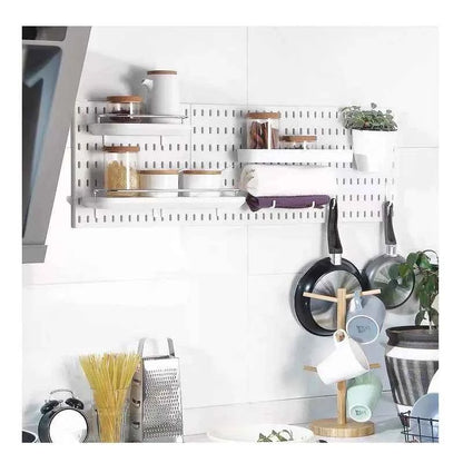 New DIY Pegboard Accessories Hanging Shelf Storage Hooks Wall Organizer No Punching Crafts Organization For Garage Kitchen Room