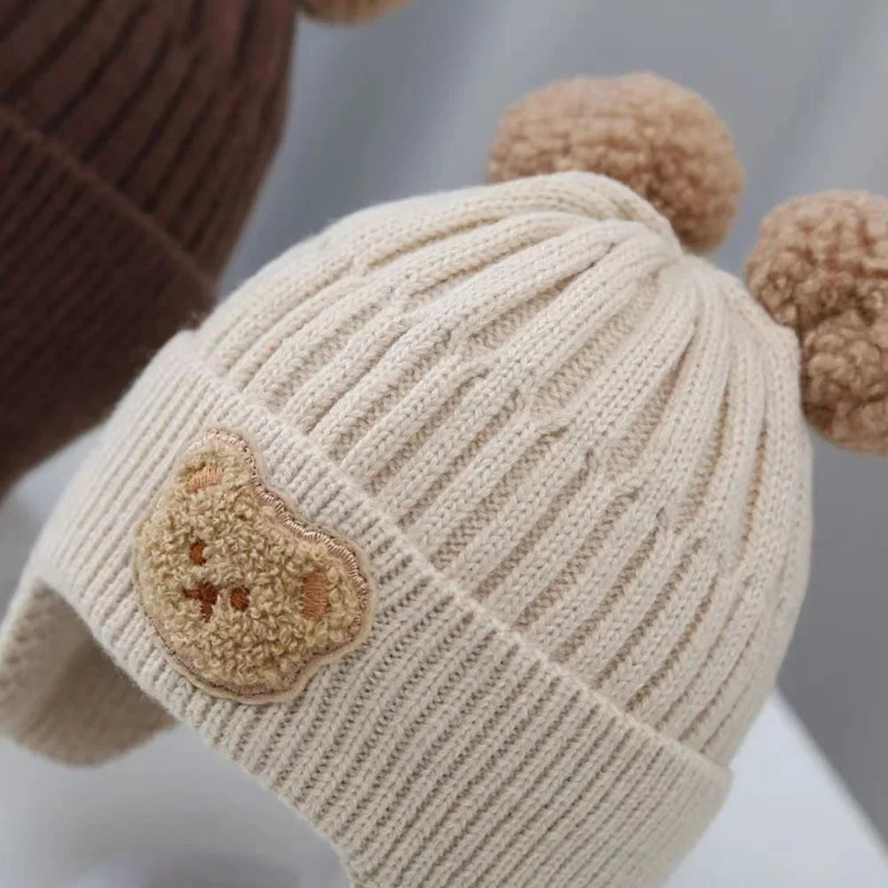 Wool Bear Ear Protection Winter Hat